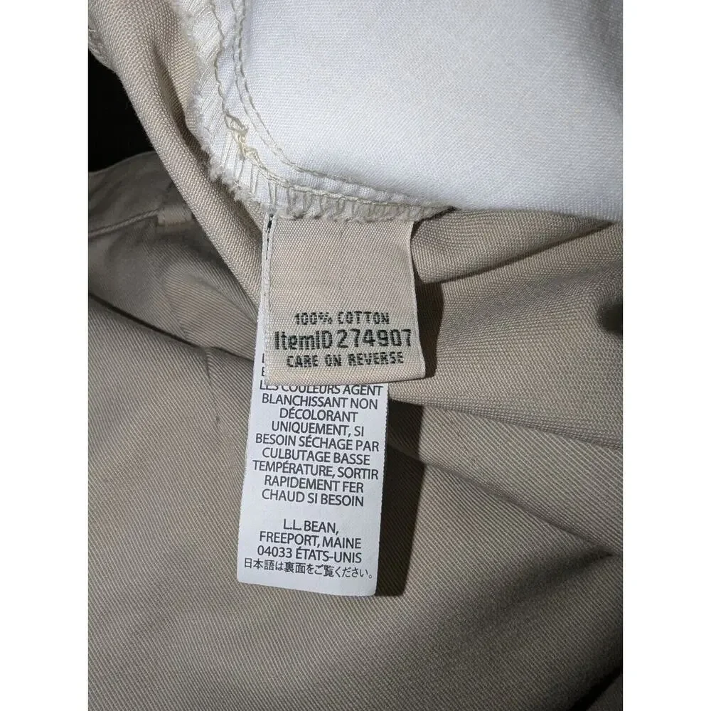 L.L. Bean Womens Pants 8 Regular Original Fit Khaki 100% Cotton EUC Bottoms - Picture 9 of 9